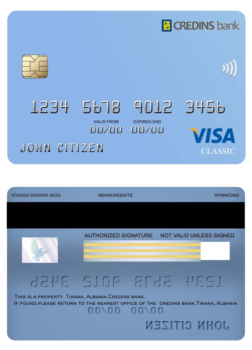 Afghanistan Credins bank visa debit